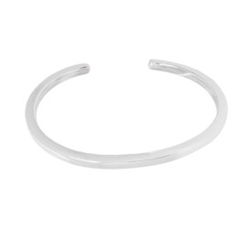 Treasure Bay Stunning Men's, Women's Solid 925 Sterling Silver Bangle Bracelet, Plain Silver Bracelet for Men and Women
