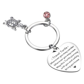 Tyqour Turtle Gifts - Good Luck Travel Turtle Keychain Encouragement Keyring Sea Turtles Gifts for Lovers Women Family Friends Handbag Accessories Backpack