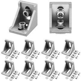 EYPINS Mounting Material Angle Aluminium Profile 30 x 30 Groove 8 Angle Connector Waterproof and Rustproof with Stainless Steel Mounting Set Corner Connector 90° Angle Grid for Solar System Systems