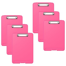 Clipboard with Storage 6 Pack, 8.5 x 11 Storage Clip Board with Low Profile Clip, Heavy Duty Nursing Foldable, Suitable for Classroom, Teacher, Coaches, Office School Supply(Red)
