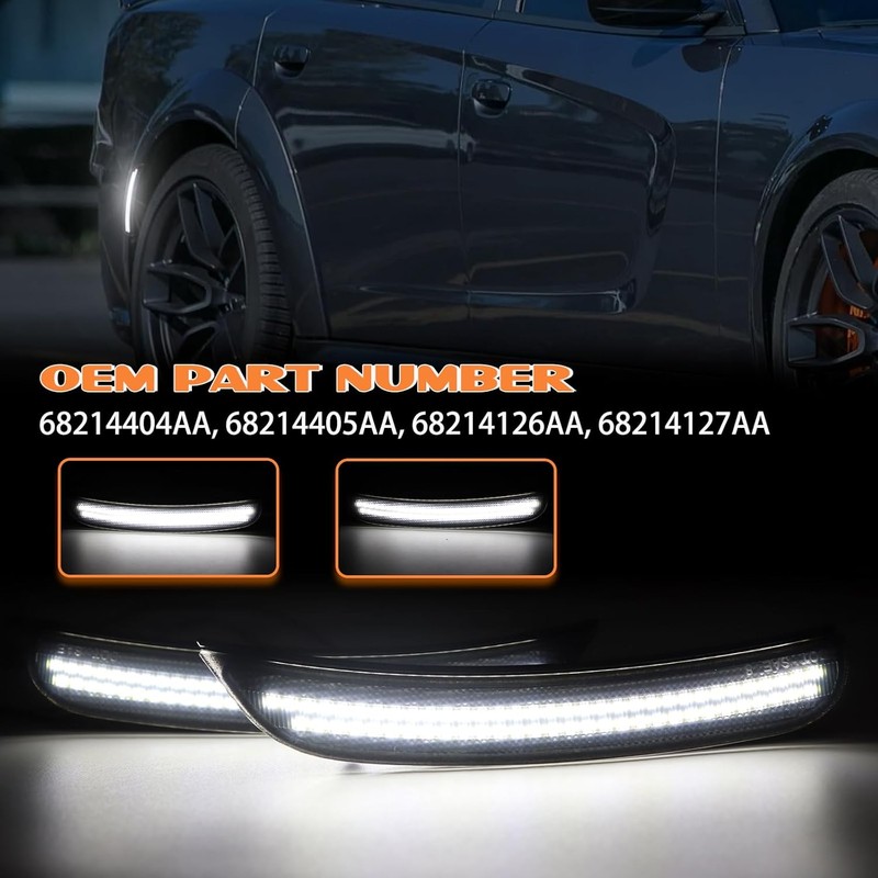 Dynamic White LED Side Marker Light Compatible with Dodge Charger
