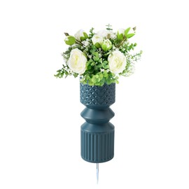 TFANUO Grave Vases for Cemetery,Grave Vases for Cemetery with Metal Spikes and Drainage Holes,Cemetery Vases for Headstones Memorial Gifts Loss of Loved One