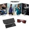 FEISEDY Fashion Oversize Flat Top Siamese Lens Rimless Sunglasses UV400