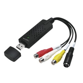 LogiLink VG0030 USB 2.0 Audio/Video Grabber, USB-A to 3x RCA + miniDIN5, Black, 0.1 m