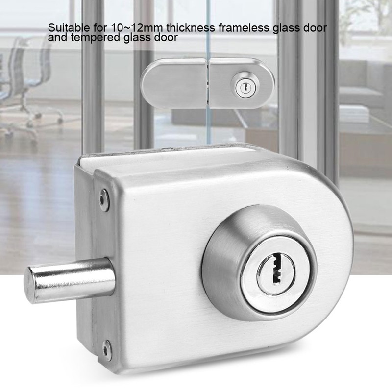 10~12mm Stainless Steel Glass Door Lock with Keys Open/Close Home