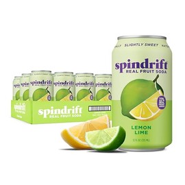 Spindrift "Lemon Lime" Soda, Made with Real Squeezed Fruit, Pack of 12
