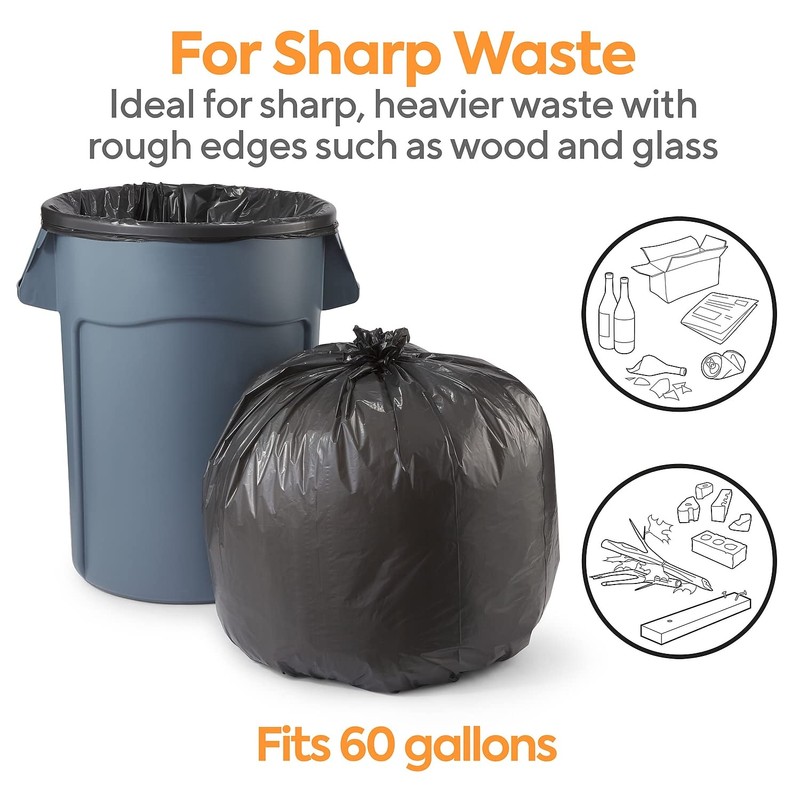 Coastwide Professional 55-60 Gallon Trash Bag, 38" x 58", Low