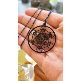 Roxxy Crystals Metatron Cube Necklace Sacred Geometry Jewelry for men and women. Symbol of The