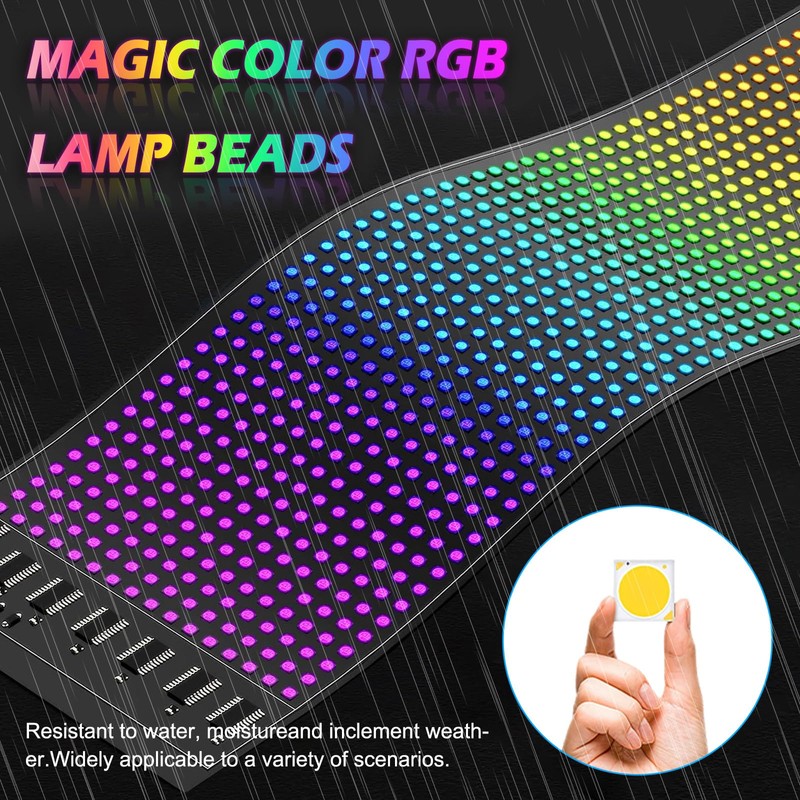 Gemsaya Car LED Sign, 37.5 x 9.2 cm Flexible LED