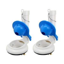 Lychee Light Toilet Flush Valve Assembly for One-Piece Toilets with Flapper and Chain 3-Inch Replacement Parts,2-packs, Repair Kit, Easy Install.