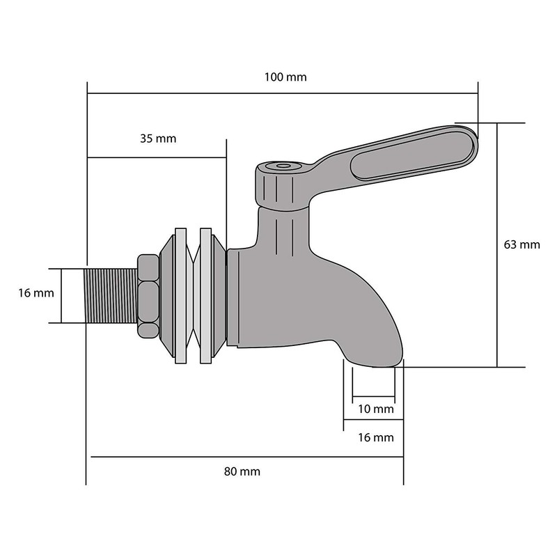 Phoenix 304 Stainless Steel Beverage Dispenser Spigot Replacement for Gravity