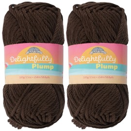 JubileeYarn Delightfully Plump Yarn - 100g/Skein Super Chunky Bamboo - Dark Brown - 2 Skeins