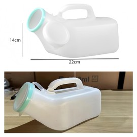 Ai-OUMLEEF Urine Bottle,Men's Portable Urinal with Lid, 2 Packs Large Capacity Urine Bottle,1200ml with Clear Scale for Hospital,Incontinence,Elderly,Travel,Driving,Camping(white)