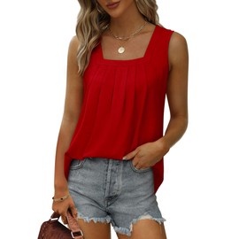 Plus Size Red Tops for Women Going Out Tank Tops Womens Sleeveless Blouse Fashion 2025 3XL
