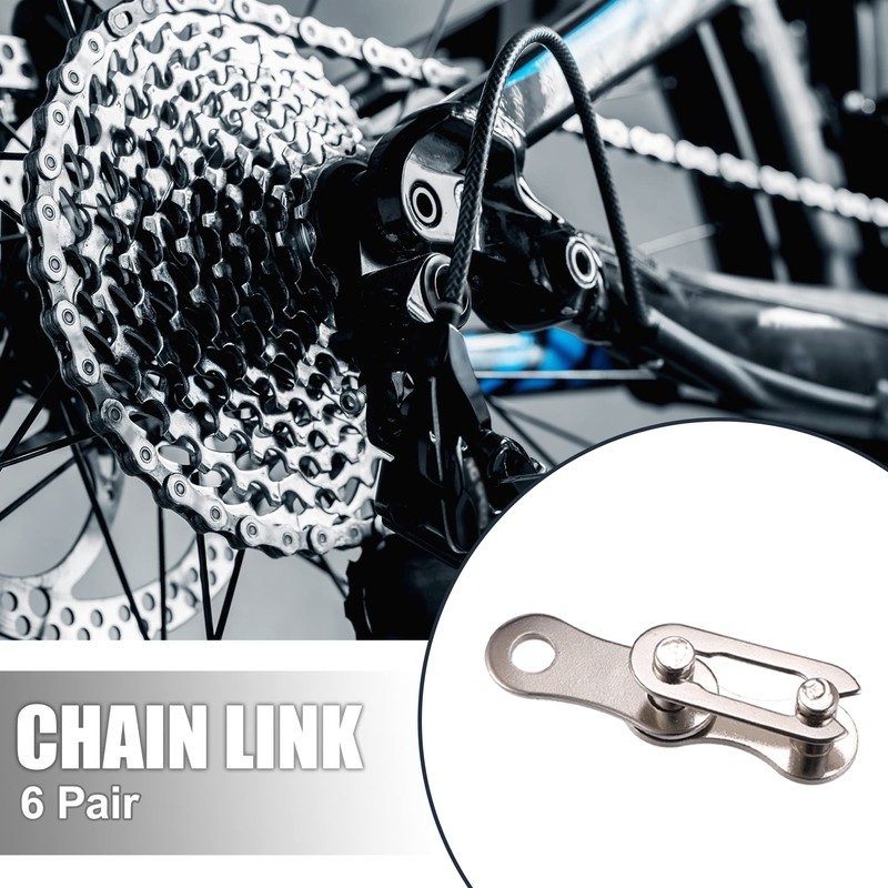 X AUTOHAUX 6 Pair Single Speed Silver Tone Chain Master