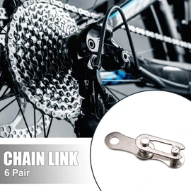 X AUTOHAUX 6 Pair Single Speed Silver Tone Chain Master Link Joint Clips Connectors Bicycle Missing Link Reusable Speed Chain for Bike MTB Repair Parts