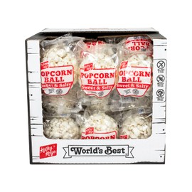 Kathy Kaye Sweet & Salty Popcorn Balls – 24 Pack of Classic Crunchy Treats – Gluten-Free, Peanut & Tree Nut Free – Perfect for Parties, Snacks, Holidays & Gifting – Traditional Sweet & Salty Flavor