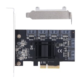 PCIe 3.0 X4 to SATA 3 Adapter Card High Speed PCI Express to 6 Port SATA 3 Expansion Card for Computer TXB119 Single Row