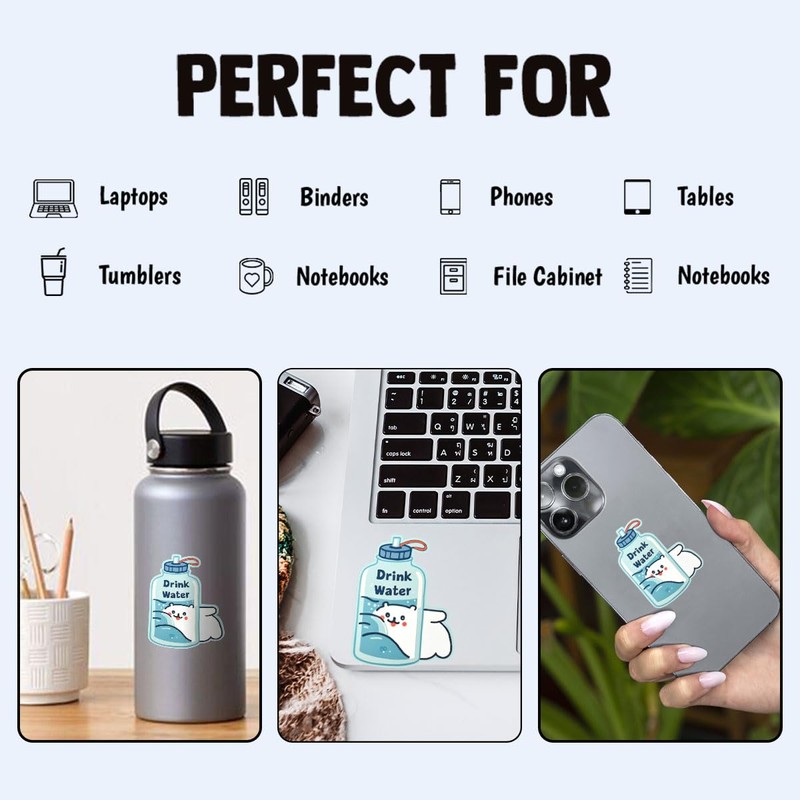 3 Pcs Drink Water Sticker, Hydration Sticker, Remember Drink Water