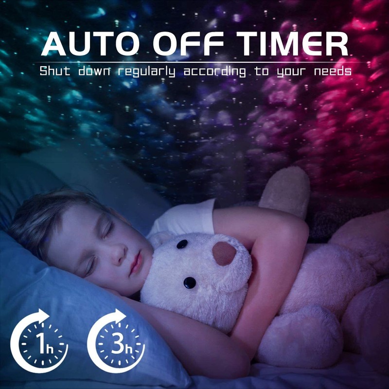 Starry Sky LED Moon Mood Night Light Projector w Speaker,
