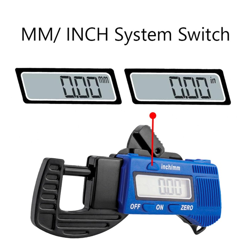 Gasea 0-12mm Digital Thickness Gauge Meter Tester Micrometer Range Caliper