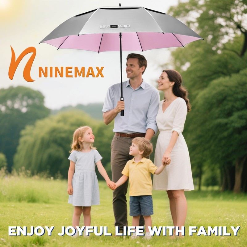 NINEMAX 68 Inch Golf Umbrella UV Potection, Auto Open Large