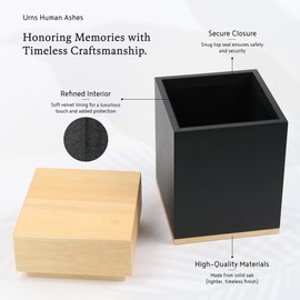 Timeless Maple Wood Urn for Ashes Adult Male & Female Large – Handcrafted Cremation Urn for Human Ashes – Keepsake Box & Memorial Ashes Keepsake - Large Urns for Ashes for Women – Pet Urns for Dogs