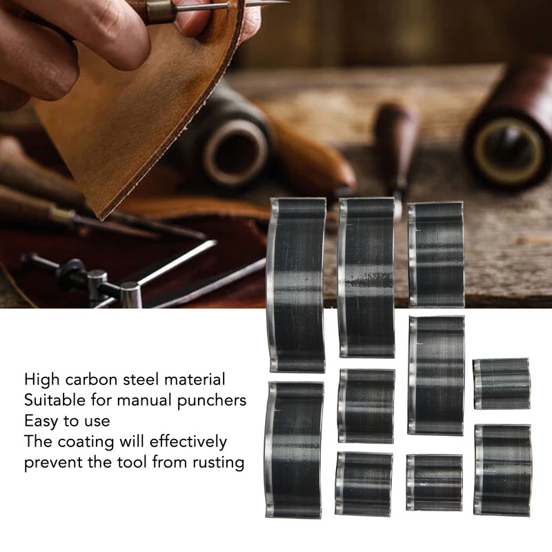 10pcs Leather Punch Incisive Thick Shallow Circle Shape High Carbon