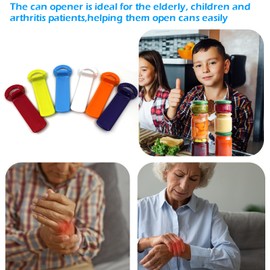 6 Pcs Jar Key Opener for Weak Hands, Elderly & Children - Plastic Jar Lid Opener with Easy Grip, Hand Held, 5.5", Colorful Design