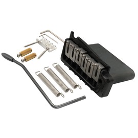 Wilkinson WVP-SB 54mm SUS Stainless Steel Saddles 2-Point Guitar Tremolo Bridge with Full Solid Steel Block for Import Strat and Japan Strat, Black