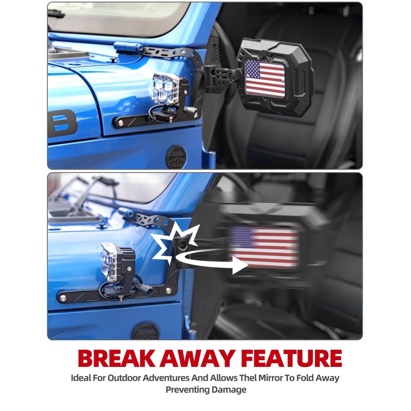 NKCELL POWER Mirrors Doors Off Compatible with Wrangler JL