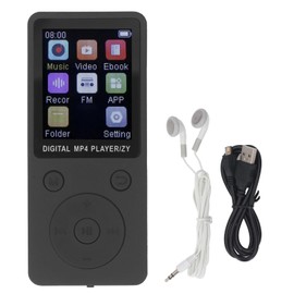 MP3 Player with Bluetooth 5.0, MP3 & MP4 Music Player with Speaker, Digital LCD 1.8'' Screen, 64GB TF Card, FM Radio, Voice Recorder, Supports Up to 128GB (Black)