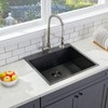SHACO 25x18 Inch Black Drop In Kitchen Sink, 25 Inch