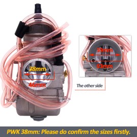 SVKZGFZ PWK 38mm Carburetor for Honda CR250 CR500R ATC250R TRX250R Kawasaki KX125 KX250 Suzuki RM125 RM250 LT250R LT500R Yamaha YZ250 YZ465 ATV Quad Scooter Dirt Pit Bike Engine Carb