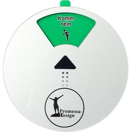 FREI - BESETZT Round Sign Grey 15 cm - Please klöpfen-Komm rein-Nicht im Büro-Bitte nicht stören-In einem Meeting. (Grey)