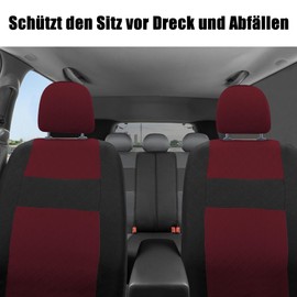 SUKAIKEQA Universal Set Full Set of Car Seat Covers, Car and Van Seat Covers, Front Seat Covers for Car Seats, (Red, 1)