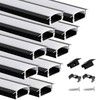 Muzata 10Pack 6.6FT/2M Recessed LED Channel U Shape Black Aluminum