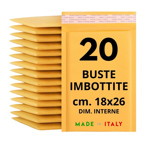 Easy8 20 gepolsterte Versandumschläge, 18 x 26 cm, Luftpolsterumschläge, Luftblasen,