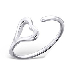 Love Heart Midi Ring 925 Sterling Silver