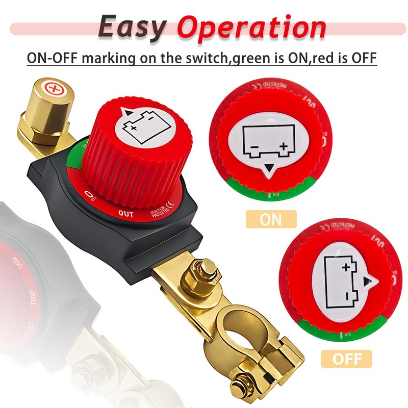 2025 New Top Post Battery Disconnect Switch,12-48V Car Battery Kill