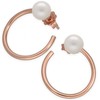 Minimalist Hoop Earrings Gold Plated Pearl Stud Earrings Small Hoop