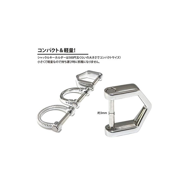 PR-L004 Shackle Key Ring, D-Ring, Keys, Smart Key, Men's, Screw-type,