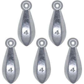 Fishing Weights Sinkers Bullet Fishing Weights Sinkers Ocean Saltwater Surf Fishing Gear Fishing Assortment 1/2oz 3/4oz 1oz 2oz 3oz 4oz (4oz-5pcs)