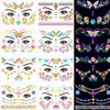 8 Sheets Face Tattoo Sticker luminous with glitter Temporary Transfer