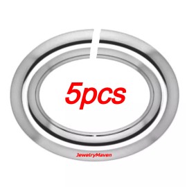 JewelryMaven TINY (5) PACK 2.5 x 3.5mm OD OVAL 14k White Gold 22ga gauge thin OPEN Jump Ring