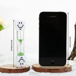 PDCTACST 2 Minute Toothbrush Sand Timer Set, 7 PCS Colorful Smile Pattern Hourglass Timer, Timers, Mini Sandglass Kitchen Timer for Brushing Kid's Teeth, Cooking, Game, School, Office