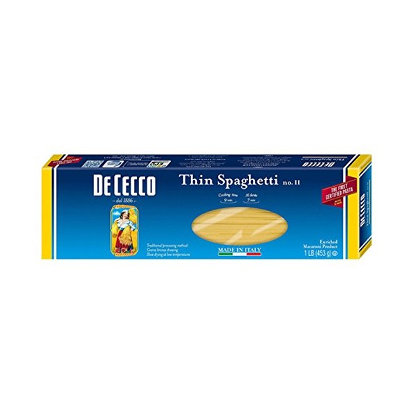 DeCecco Pasta Thin Spaghetti no. 11 - 16 Oz(Pack of 2)