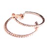 Clip-on Earrings Crystal 2.5 inch Hoop Rose Gold Plated Rhinestone
