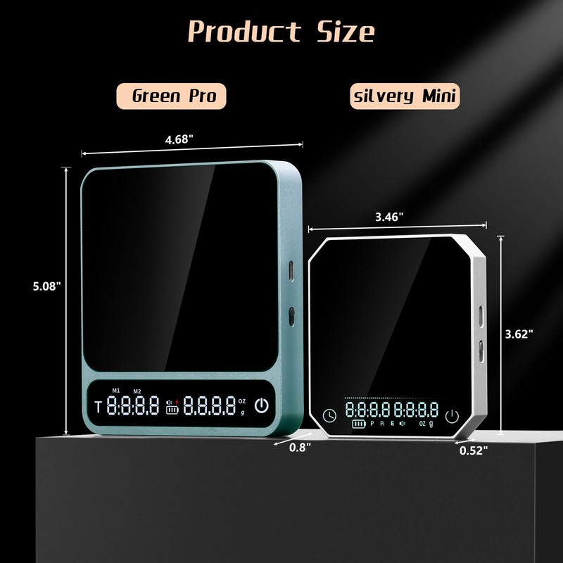 IKAPE Digital Coffee Scale, Premium Aluminium Espresso Scales with Timer,