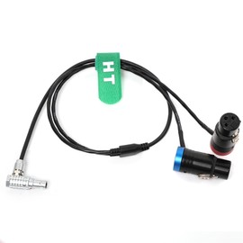HangTon Audio Cable for ARRI Alexa 35, Mini LF Camera, Preamplifier Sound Devices Mixer Recorder, Right-Angle Lemo-Type 6-pin to Dual Low Profile XLR 3-Pin Female, 60cm